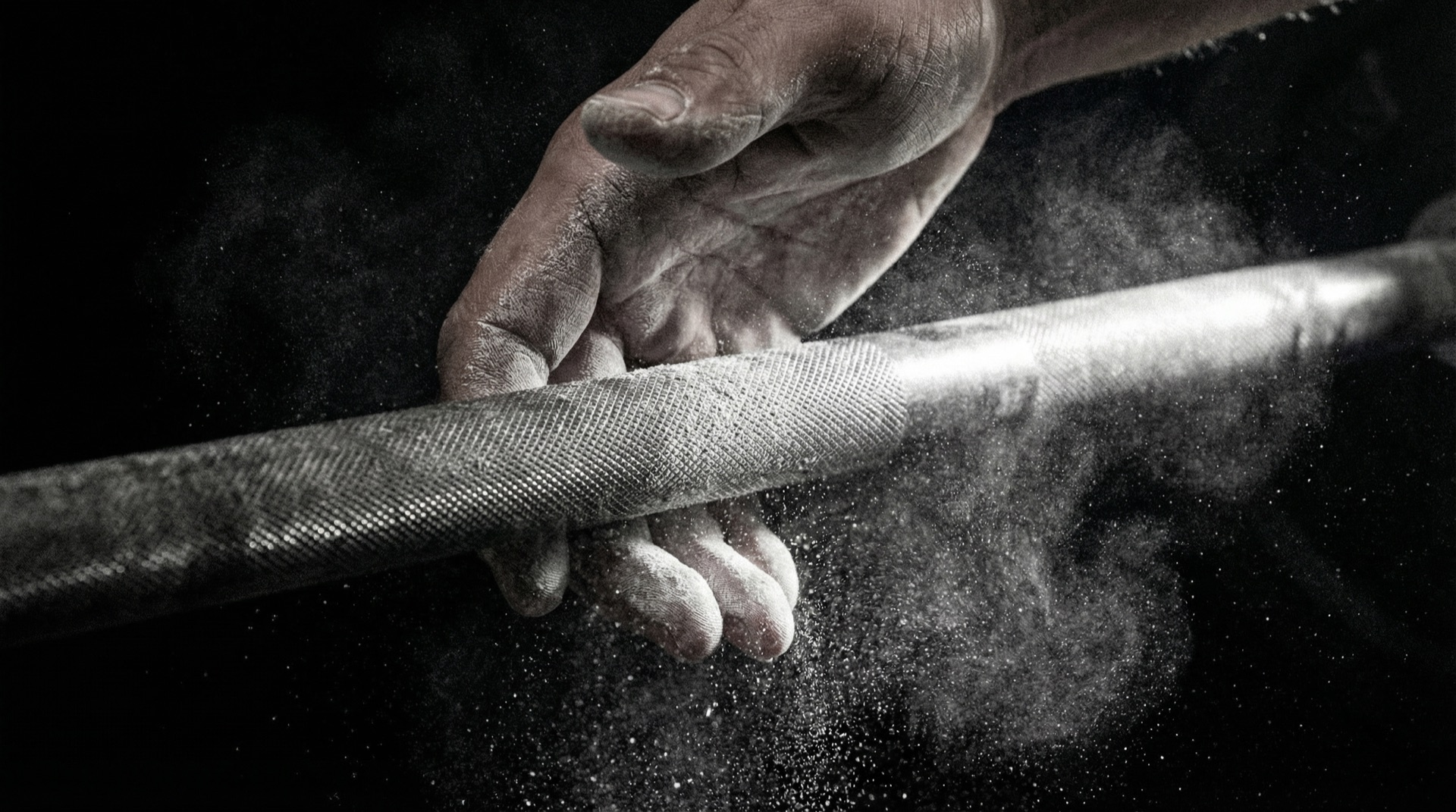 Chalk on barbell — Solo 60 private studio